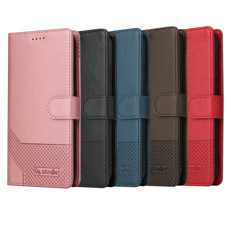 For iPhone 12 Pro Max GQUTROBE Skin Feel Magnetic Leather Phone Case(Rose Gold) - iPhone 12 Pro Max Cases by GQUTROBE | Online Shopping UK | buy2fix