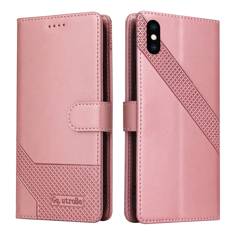For iPhone XS Max GQUTROBE Skin Feel Magnetic Leather Phone Case(Rose Gold) - More iPhone Cases by GQUTROBE | Online Shopping UK | buy2fix