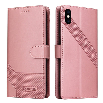 For iPhone XS Max GQUTROBE Skin Feel Magnetic Leather Phone Case(Rose Gold) - More iPhone Cases by GQUTROBE | Online Shopping UK | buy2fix