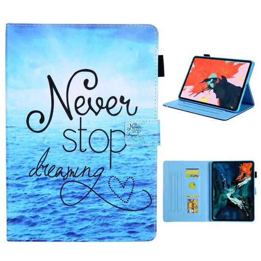 For iPad Pro 11 (2020) & (2018) Painted Pattern Tablet PC Protective Leather Case with Bracket & Card Slot & Photo Holder(Never Stop) - iPad Pro 11 (2018) Cases by buy2fix | Online Shopping UK | buy2fix
