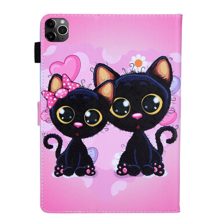 For iPad Pro 11 (2020) & (2018) Painted Pattern Tablet PC Protective Leather Case with Bracket & Card Slot & Photo Holder(Two Black Cats) - iPad Pro 11 (2018) Cases by buy2fix | Online Shopping UK | buy2fix