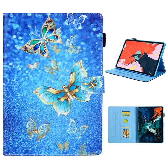 For iPad Pro 11 (2020) & (2018) Painted Pattern Tablet PC Protective Leather Case with Bracket & Card Slot & Photo Holder(Golden Butterfly) - iPad Pro 11 (2018) Cases by buy2fix | Online Shopping UK | buy2fix