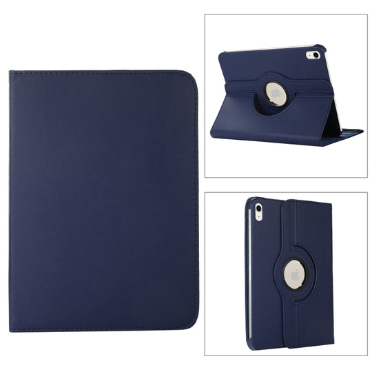 For iPad 2025 / 2022 360 Degree Rotation Litchi Texture Flip Leather Tablet Case with Holder (Blue)