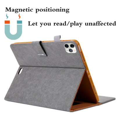 For iPad Pro 11 (2020) & (2018) Small Metal Button Magnetic Attraction Tablet PC Protective Leather Case with Deformable Bracket & Handle & Card Slots & Pen Slot & Sleep / Wake-up Function(Gray) - iPad Pro 11 (2018) Cases by buy2fix | Online Shopping UK | buy2fix