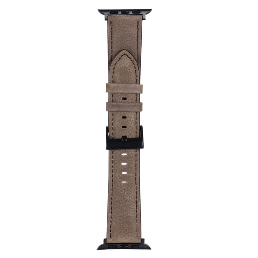 Litchi Texture Leather Watch Band For Apple Watch Ultra 49mm&Watch Ultra 2 49mm / Series 9&8&7 45mm / SE 3&SE 2&6&SE&5&4 44mm / 3&2&1 42mm(Dark Grey) by buy2fix