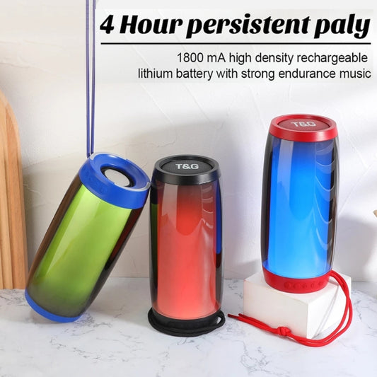 T&G TG335 1800mAh Portable Color LED Wireless Bluetooth Speaker(Blue) - Desktop Speaker by T&G | Online Shopping UK | buy2fix