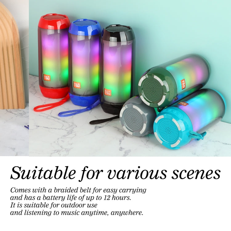 T&G TG643 Portable LED Light Waterproof Subwoofer Wireless Bluetooth Speaker(Green) - Waterproof Speaker by T&G | Online Shopping UK | buy2fix