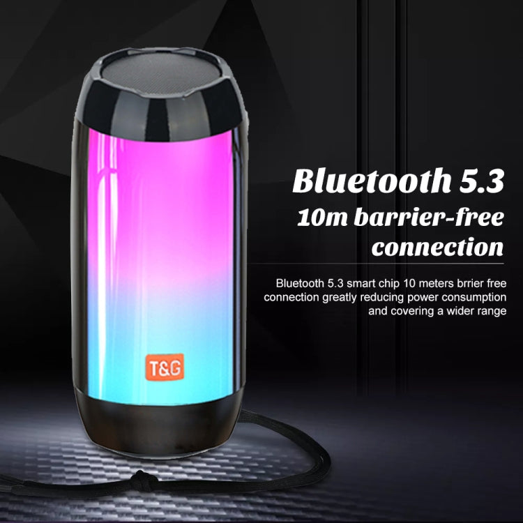 T&G TG643 Portable LED Light Waterproof Subwoofer Wireless Bluetooth Speaker(Light Blue) - Waterproof Speaker by T&G | Online Shopping UK | buy2fix