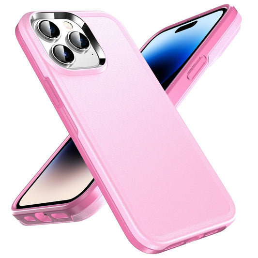 For iPhone 14 Pro Max Double Solid Color Armor Phone Case (Pink) - iPhone 14 Pro Max Cases by buy2fix | Online Shopping UK | buy2fix