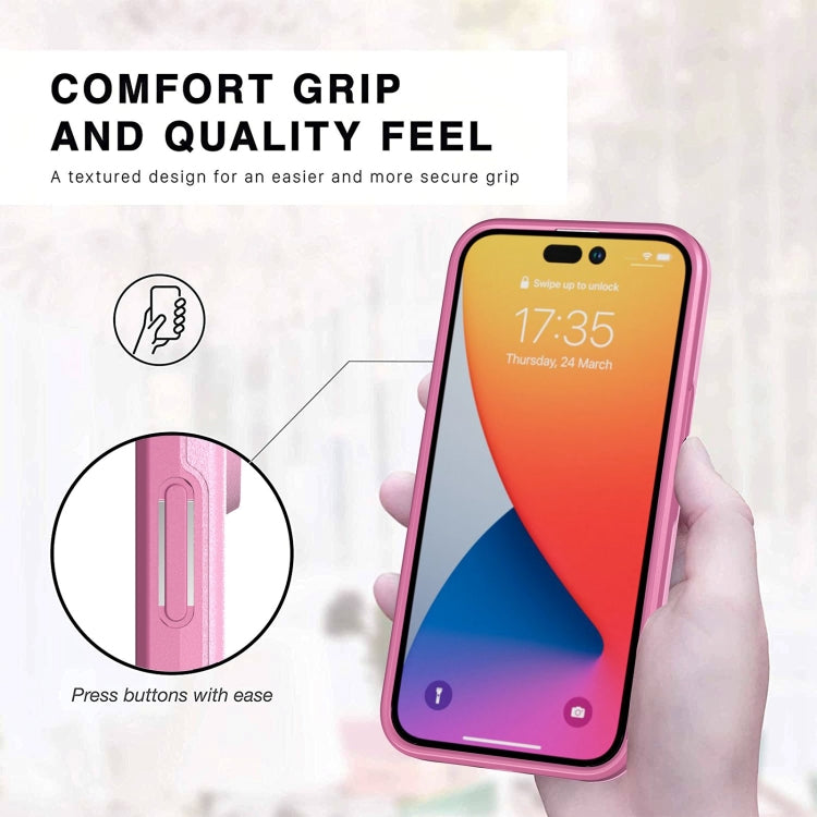 For iPhone 14 Pro Max Double Solid Color Armor Phone Case (Pink) - iPhone 14 Pro Max Cases by buy2fix | Online Shopping UK | buy2fix