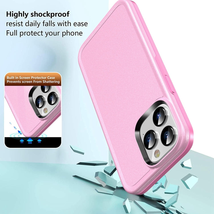 For iPhone 14 Pro Max Double Solid Color Armor Phone Case (Pink) - iPhone 14 Pro Max Cases by buy2fix | Online Shopping UK | buy2fix