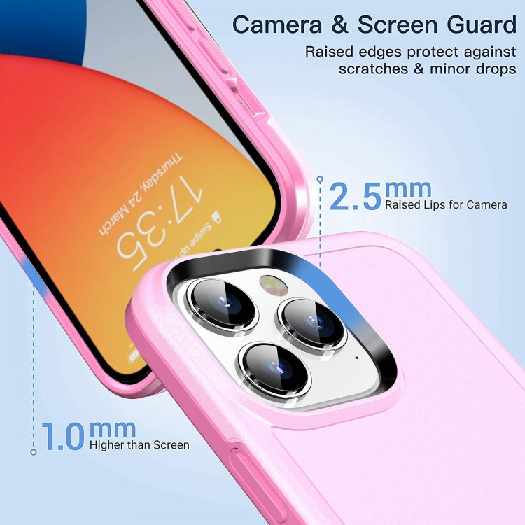 For iPhone 14 Pro Max Double Solid Color Armor Phone Case (Pink) - iPhone 14 Pro Max Cases by buy2fix | Online Shopping UK | buy2fix