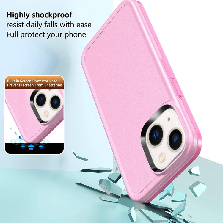 For iPhone 14 Plus Double Solid Color Armor Phone Case (Pink) - iPhone 14 Plus Cases by buy2fix | Online Shopping UK | buy2fix