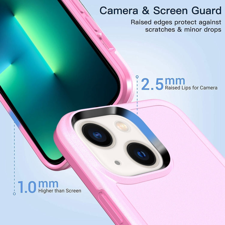For iPhone 14 Plus Double Solid Color Armor Phone Case (Pink) - iPhone 14 Plus Cases by buy2fix | Online Shopping UK | buy2fix