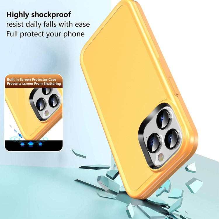 For iPhone 13 Pro Double Solid Color Armor Phone Case (Orange) by buy2fix