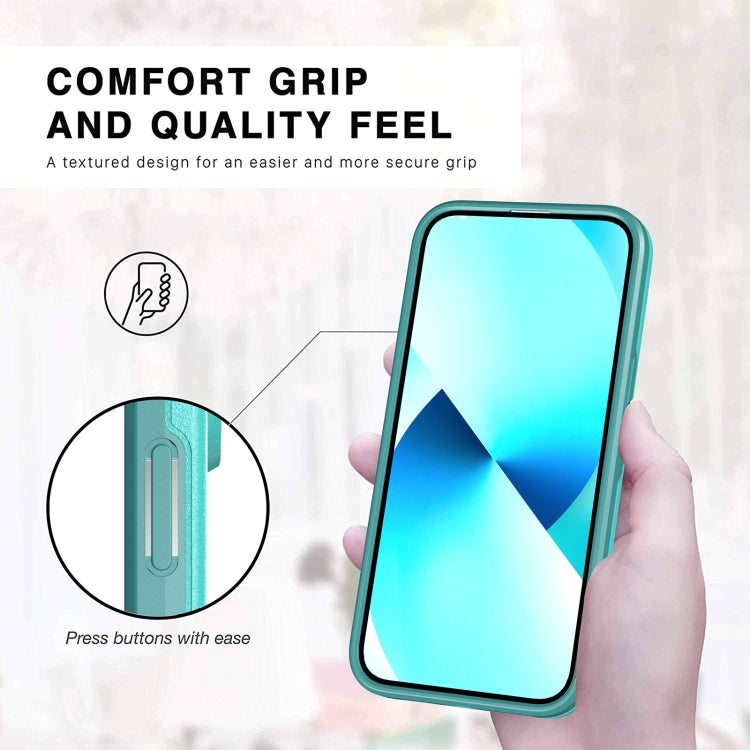 For iPhone 13 Pro Double Solid Color Armor Phone Case (Lake Blue) by buy2fix