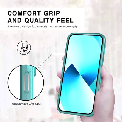 For iPhone 13 Pro Double Solid Color Armor Phone Case (Lake Blue) by buy2fix