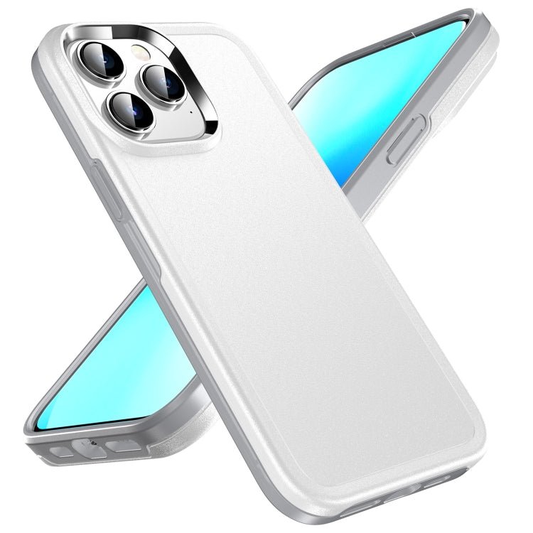 For iPhone 13 Double Solid Color Armor Phone Case(White) by buy2fix