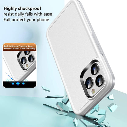 For iPhone 13 Double Solid Color Armor Phone Case(White) by buy2fix