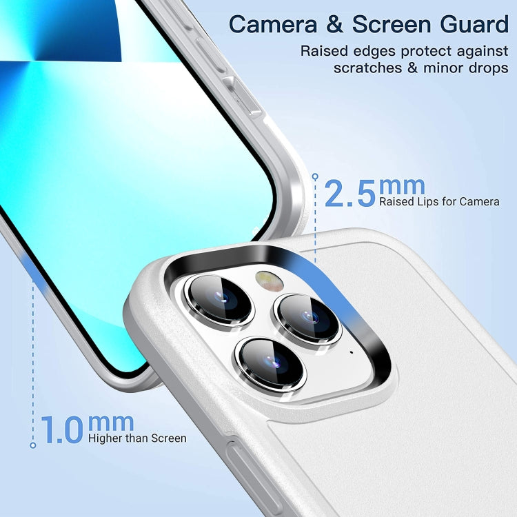 For iPhone 13 Double Solid Color Armor Phone Case(White) by buy2fix