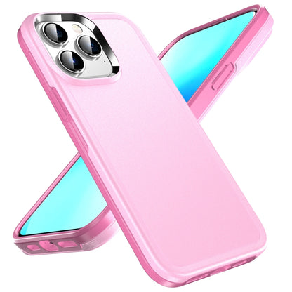 For iPhone 12 Pro Double Solid Color Armor Phone Case(Pink) by buy2fix