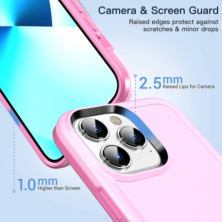 For iPhone 12 Pro Double Solid Color Armor Phone Case(Pink) by buy2fix