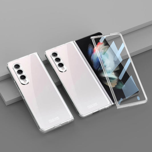 For Samsung Galaxy Z Fold4 GKK Integrated Electroplating + Glass Full Coverage Phone Case(Transparent) - Galaxy Z Fold4 5G Cases by GKK | Online Shopping UK | buy2fix