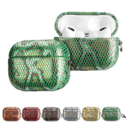 J01 Mesh Snakeskin Headphone Case For AirPods Pro(Gold) - For AirPods Pro by buy2fix | Online Shopping UK | buy2fix
