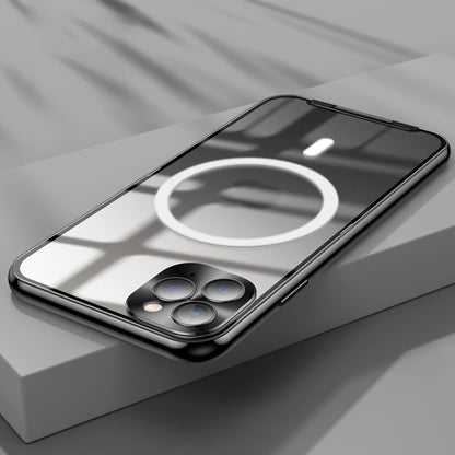 For iPhone 11 Pro MagSafe Frosted Metal Phone Case (Black) by buy2fix