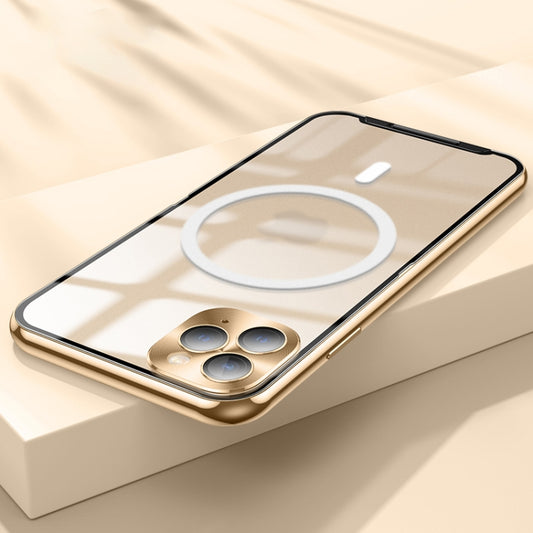 For iPhone 11 Pro MagSafe Frosted Metal Phone Case (Gold) - iPhone 11 Pro Cases by buy2fix | Online Shopping UK | buy2fix