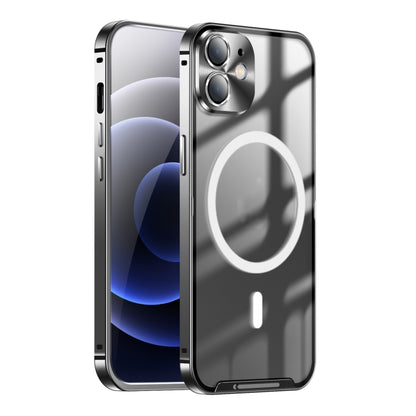 For iPhone 12 MagSafe Frosted Metal Phone Case(Black) by buy2fix