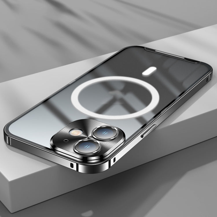 For iPhone 12 MagSafe Frosted Metal Phone Case(Black) by buy2fix