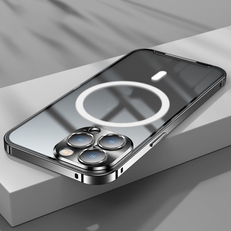 For iPhone 12 Pro MagSafe Frosted Metal Phone Case(Black) by buy2fix