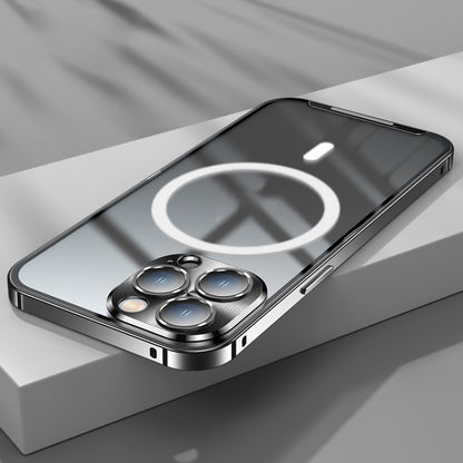 For iPhone 12 Pro MagSafe Frosted Metal Phone Case(Black) by buy2fix