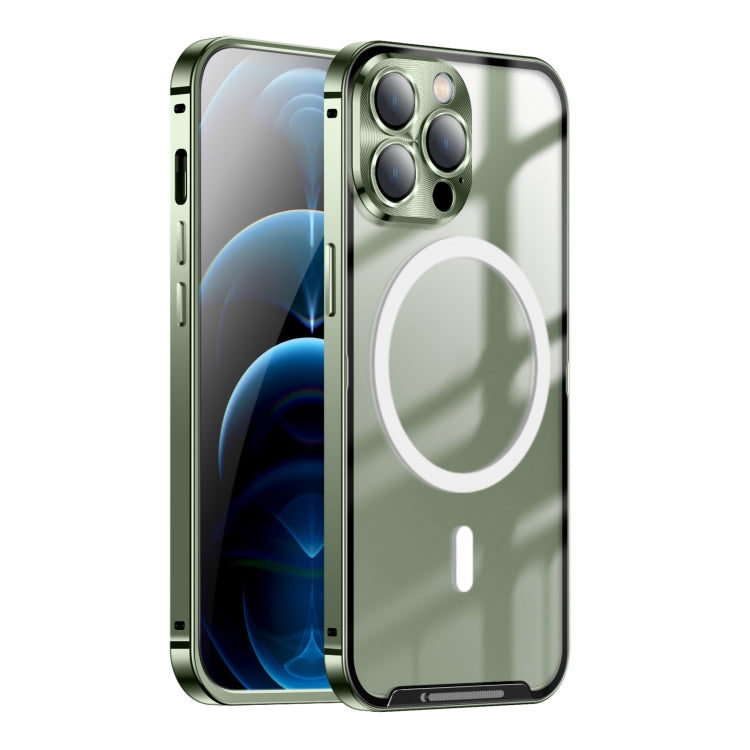 For iPhone 12 Pro MagSafe Frosted Metal Phone Case(Green) - iPhone 12 / 12 Pro Cases by buy2fix | Online Shopping UK | buy2fix