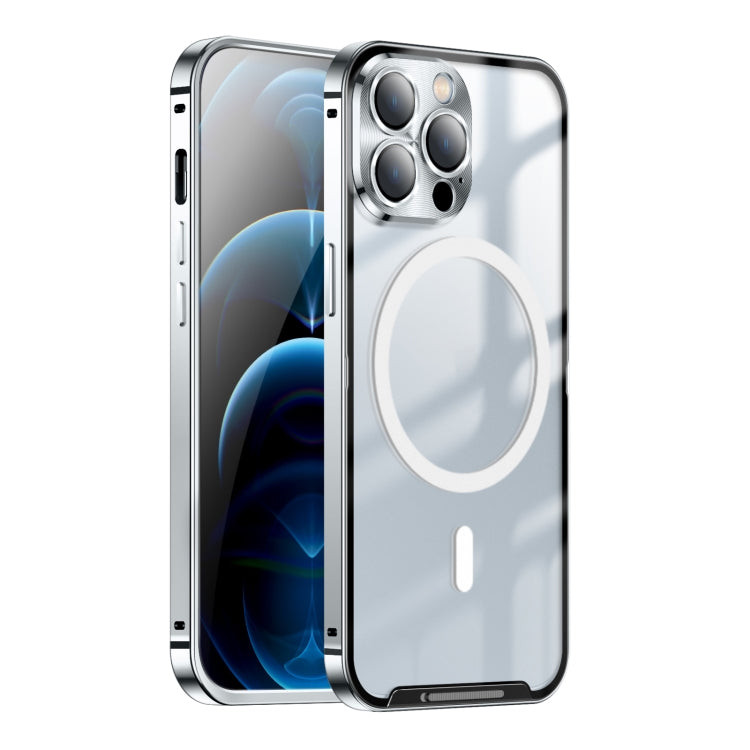 For iPhone 12 Pro MagSafe Frosted Metal Phone Case(Silver) - iPhone 12 / 12 Pro Cases by buy2fix | Online Shopping UK | buy2fix