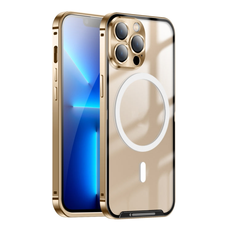For iPhone 13 Pro MagSafe Frosted Metal Phone Case (Gold) - iPhone 13 Pro Cases by buy2fix | Online Shopping UK | buy2fix