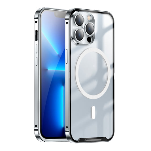 For iPhone 13 Pro Max MagSafe Frosted Metal Phone Case (Silver) - iPhone 13 Pro Max Cases by buy2fix | Online Shopping UK | buy2fix