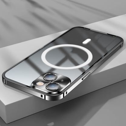 For iPhone 14 MagSafe Frosted Metal Phone Case (Black) by buy2fix