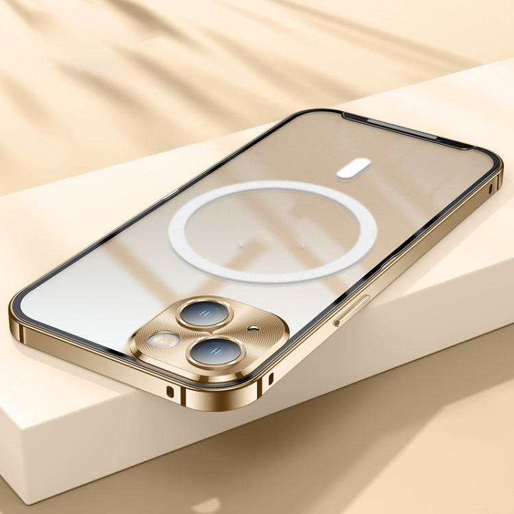 For iPhone 14 MagSafe Frosted Metal Phone Case (Gold) by buy2fix