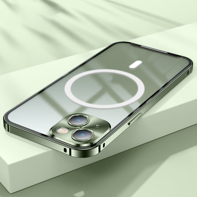 For iPhone 14 MagSafe Frosted Metal Phone Case (Purple) by buy2fix