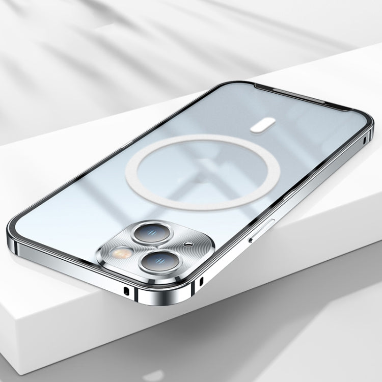 For iPhone 14 MagSafe Frosted Metal Phone Case (Silver) - iPhone 14 Cases by buy2fix | Online Shopping UK | buy2fix