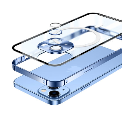 For iPhone 14 MagSafe Frosted Metal Phone Case (Blue) by buy2fix