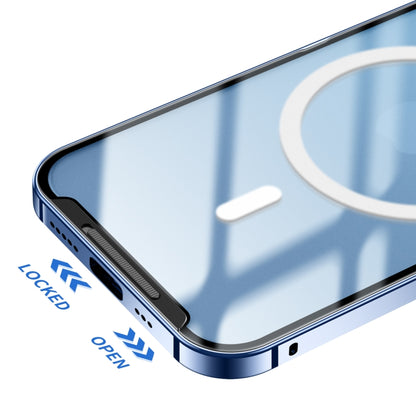 For iPhone 14 MagSafe Frosted Metal Phone Case (Blue) by buy2fix