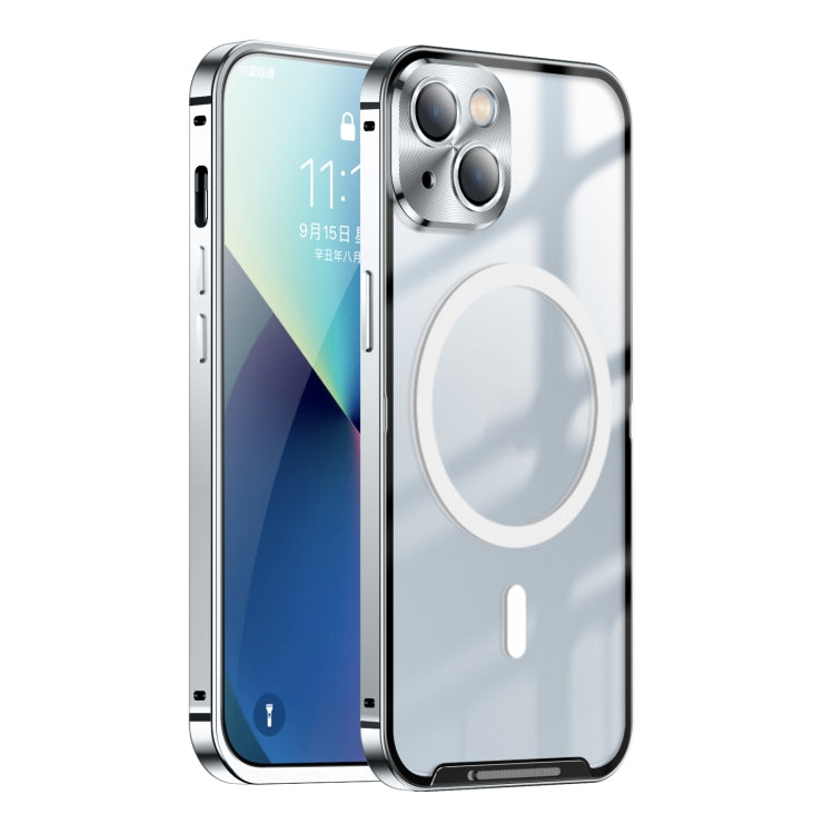 For iPhone 14 Plus MagSafe Frosted Metal Phone Case (Silver) - iPhone 14 Plus Cases by buy2fix | Online Shopping UK | buy2fix