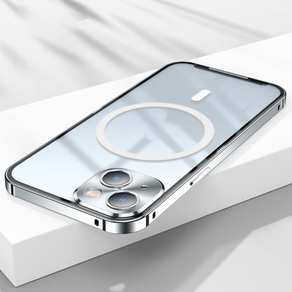 For iPhone 14 Plus MagSafe Frosted Metal Phone Case (Silver) - iPhone 14 Plus Cases by buy2fix | Online Shopping UK | buy2fix