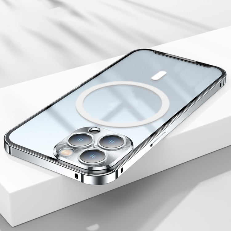 For iPhone 14 Pro Max MagSafe Frosted Metal Phone Case (Silver) - iPhone 14 Pro Max Cases by buy2fix | Online Shopping UK | buy2fix