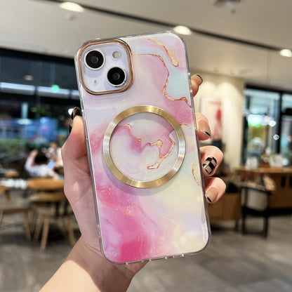For iPhone 11 Pro Max Gilt Marble Magsafe Phone Case (Pink) by buy2fix