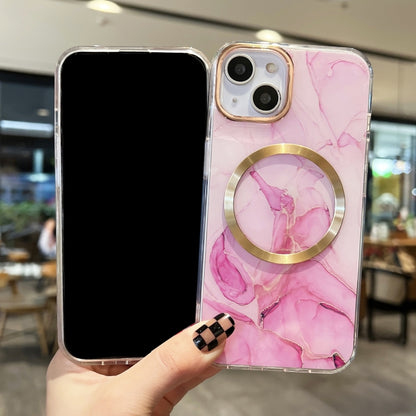For iPhone 11 Pro Max Gilt Marble Magsafe Phone Case (Pink) by buy2fix