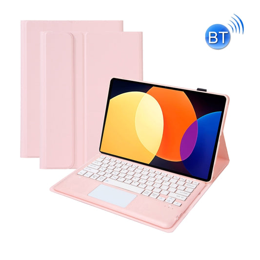 A0N4-A Detachable Sheep Pattern TPU Bluetooth Keyboard Tablet Leather Case with Touchpad For Xiaomi Pad 5 Pro 12.4(Pink) by buy2fix